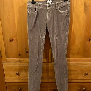 Garnet Hill Slim Velvet Pants Portobello Color Size 0